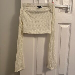 Forever 21 Cream Textured Top